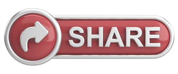 Share button. Share icon. 3D illustration.