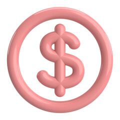 3D dollar sign. 3D illustration.