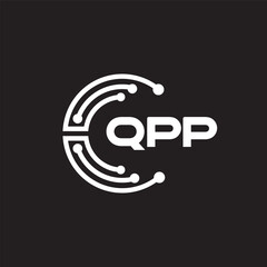 QPP letter technology logo design on black background. QPP creative initials letter IT logo concept. QPP setting shape design.
