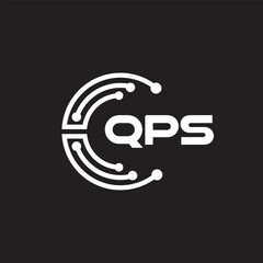 QPS letter technology logo design on black background. QPS creative initials letter IT logo concept. QPS setting shape design.
