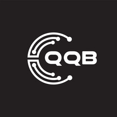 QQB letter technology logo design on black background. QQB creative initials letter IT logo concept. QQB setting shape design.
