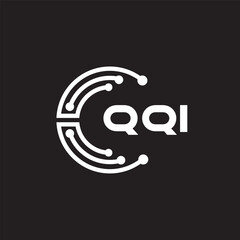 QQI letter technology logo design on black background. QQI creative initials letter IT logo concept. QQI setting shape design.
