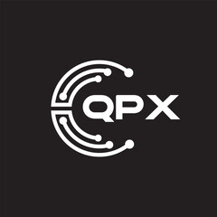 QPK letter technology logo design on black background. QPK creative initials letter IT logo concept. QPK setting shape design.
