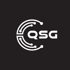 QSG letter technology logo design on black background. QSG creative initials letter IT logo concept. QSG setting shape design.
