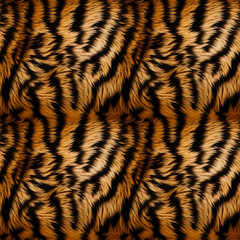 Fototapeta premium Tiger fur, seamless pixel perfect pattern texture.