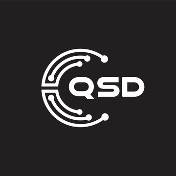 QSD letter technology logo design on black background. QSD creative initials letter IT logo concept. QSD setting shape design.
