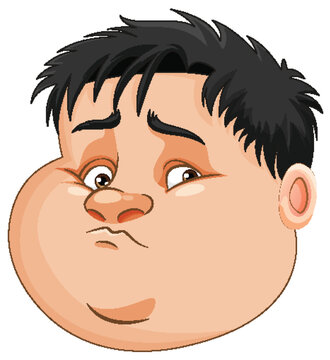 Face of fat boy cartoon