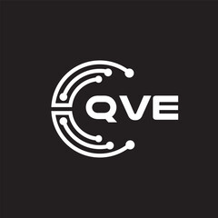 QVE letter technology logo design on black background. QVE creative initials letter IT logo concept. QVE setting shape design.
