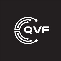 QVF letter technology logo design on black background. QVF creative initials letter IT logo concept. QVF setting shape design.
