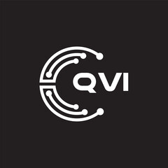 QVI letter technology logo design on black background. QVI creative initials letter IT logo concept. QVI setting shape design.

