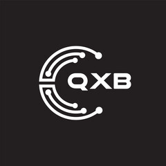 QXB letter technology logo design on black background. QXB creative initials letter IT logo concept. QXB setting shape design.
