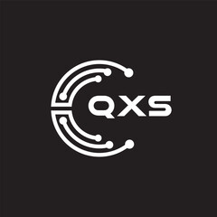 QXS letter technology logo design on black background. QXS creative initials letter IT logo concept. QXS setting shape design.
