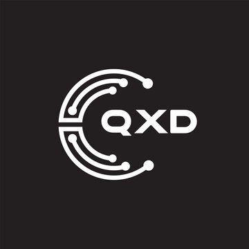 QXD letter technology logo design on black background. QXD creative initials letter IT logo concept. QXD setting shape design.
