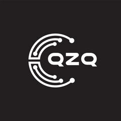QZQ letter technology logo design on black background. QZQ creative initials letter IT logo concept. QZQ setting shape design.
