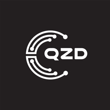 QZD letter technology logo design on black background. QZD creative initials letter IT logo concept. QZD setting shape design.
