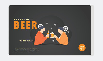 Flat design international beer day template