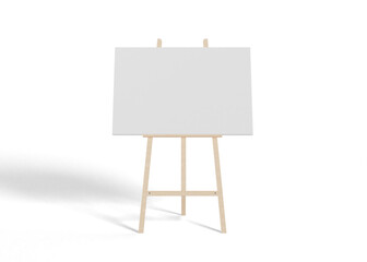 White canvas on an easel