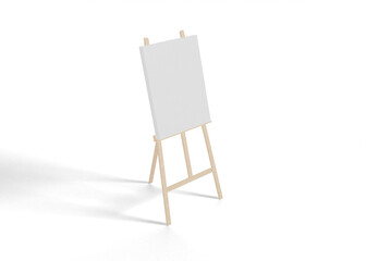 White canvas on an easel