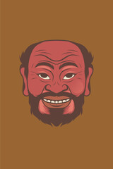 japanese traditional mask handrawn