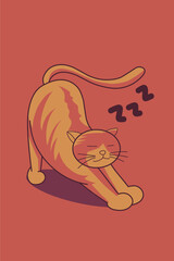 cute lazy cat handrawn