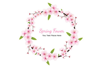 Obraz na płótnie Canvas Sakura blossom background, flowers. realistic Japanese pink cherry or apricot floral elements. Cherry blossom branch, flower petal illustration 