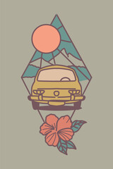 summer vacation illustration flat design