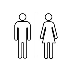 Men women sign illustration, Toilet Restroom Sign. International sign for Restroom on white background