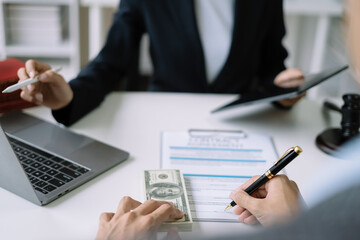Lawyer singing in documents, filling court records, job responsibilities in office.