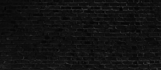 Brick texture with scratches and cracks. Vector black brick wall texture illustration, brick wall pattern. Trendy black brick wall design. Vector illustrator