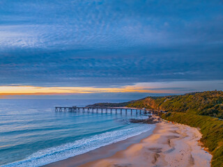 Sunrise at the seaside with beautiful cloudcover