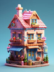 Cute cartoon toy house