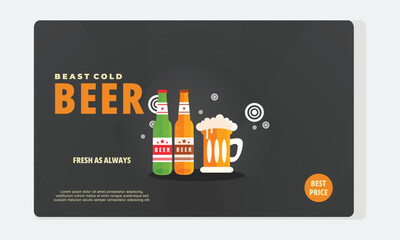 Flat design international beer day template