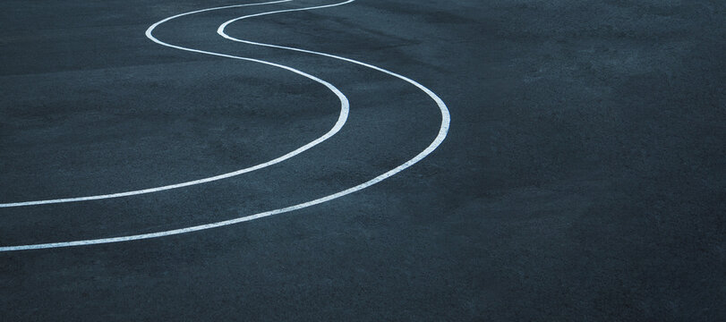 Guidance, Roadmap, Mentorship, Tutoring Concept Image. Parallel Lines on Asphalt.