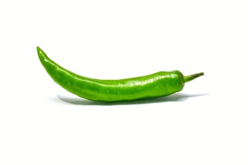 fresh green pepper isolated on white background