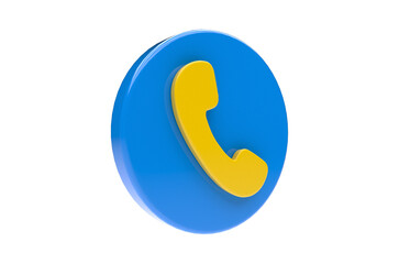 3D phone icon on transparent background