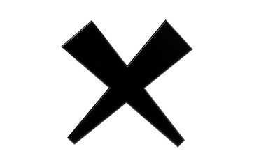3d render of a cross mark on transparent background