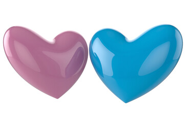 two hearts on transparent background