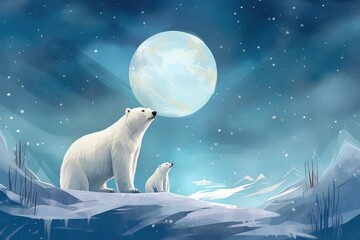 Obraz na płótnie Canvas Polar Bear Illustration