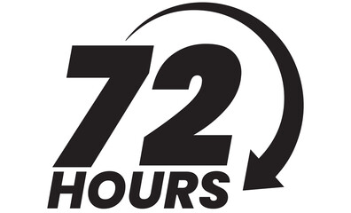 72 Hours icon on transparent background