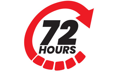 72 Hours icon on transparent background