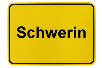 Illustration eines Ortsschildes der Gemeinde Schwerin in Brandenburg