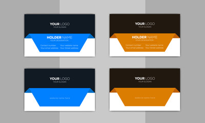 Creative unique, Modern and Corporate business visiting card design template ideas for personal identity stock illustration