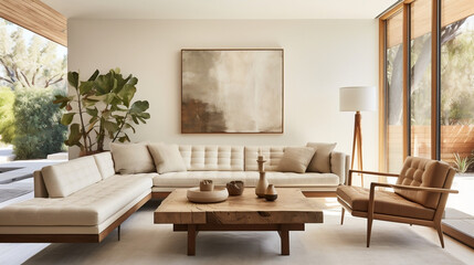 A mid-century modern living room