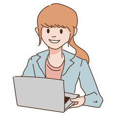 a woman with a laptop
