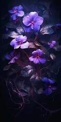 Generative AI. Purple flowers
