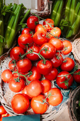 Tomatoes sold at an open green market