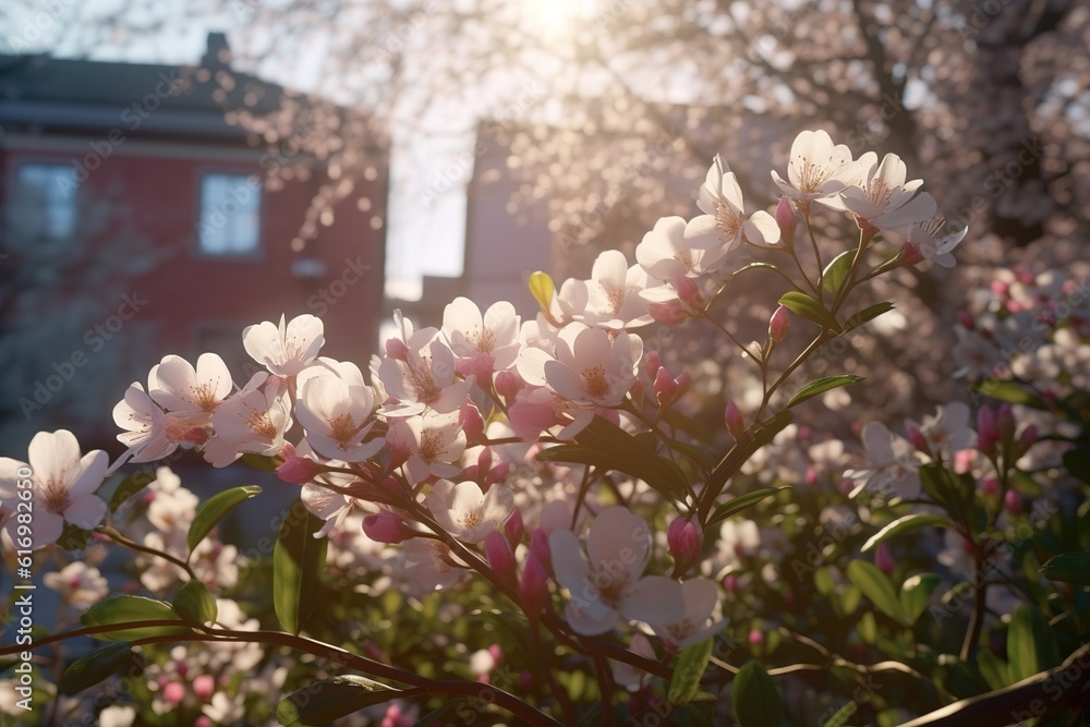 Poster spring morning. generated by ai.