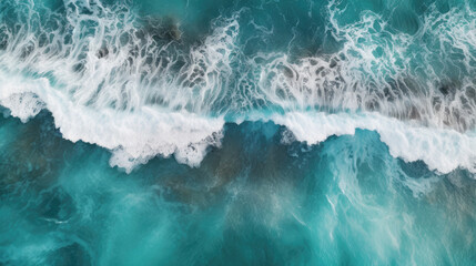 Fototapeta na wymiar Captivating Top-Down Landscape of Ocean Waters from Drone