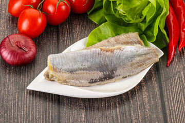 Herring fillet in the oil