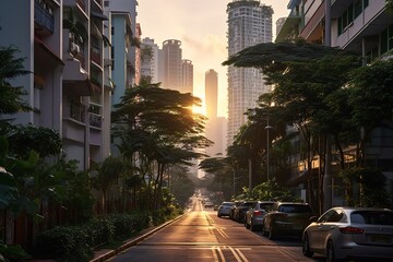 Fototapeta na wymiar Singapore morning. generated by AI.